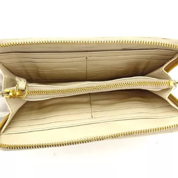miumiu Wallet Purse Long Wallet White Gold Woman Authentic Used - Picture 5 of 6